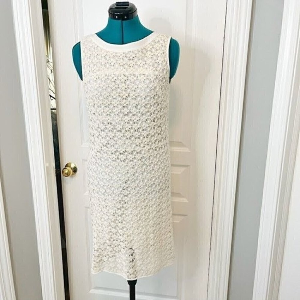 Massimo Dutti Crochet Lace Floral Sleeveless Summer Casual Sheath Summer Dress